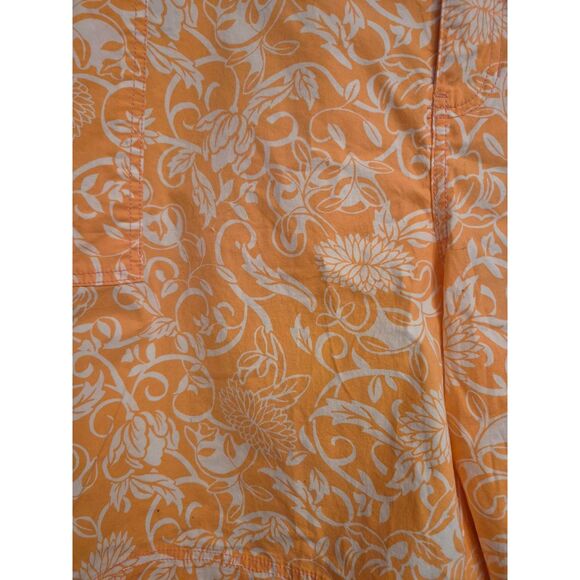 NWT Lane Bryant Size 28 Coral Tropical Floral Bermuda Shorts Flat Front Pockets - Picture 3 of 4
